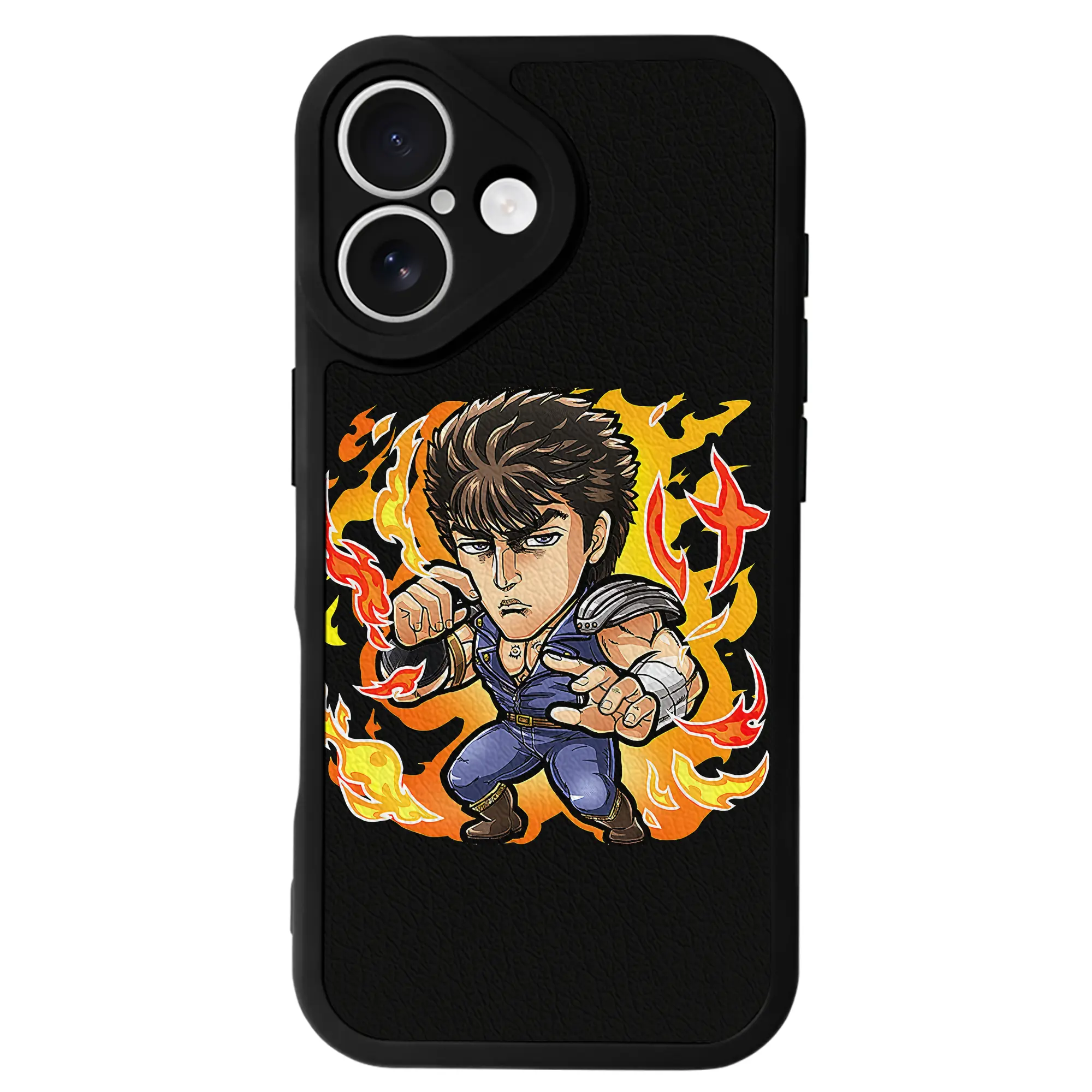 北斗の拳 グッズ,ケンシロウ - IPhone 16シリーズ対応 ・ シリコンスマホケース ・ レザー調 ・ 高精度フィット ・ 耐衝撃 ・ ワイヤレス充電対応 ・ 精密カット